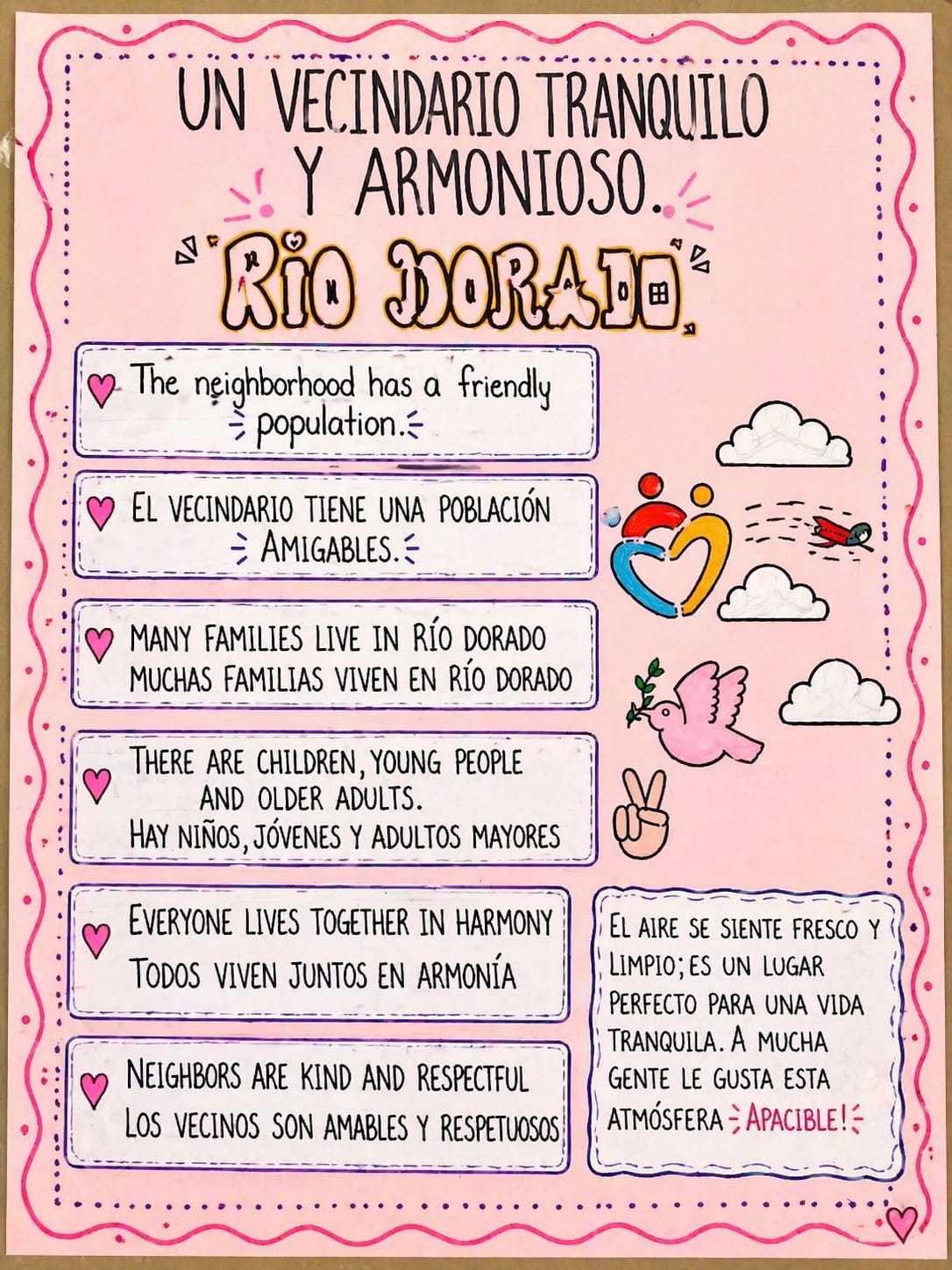 Cartel en inglés elaborado por estudiantes